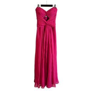 Vintage Lillie Rubin Fuchsia Pink Maxi Dress Cutout Cotton Flowy Size 2 Prom